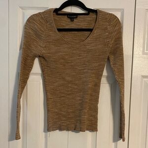 Banana Republic Brown Ribbed Long Sleeve Top